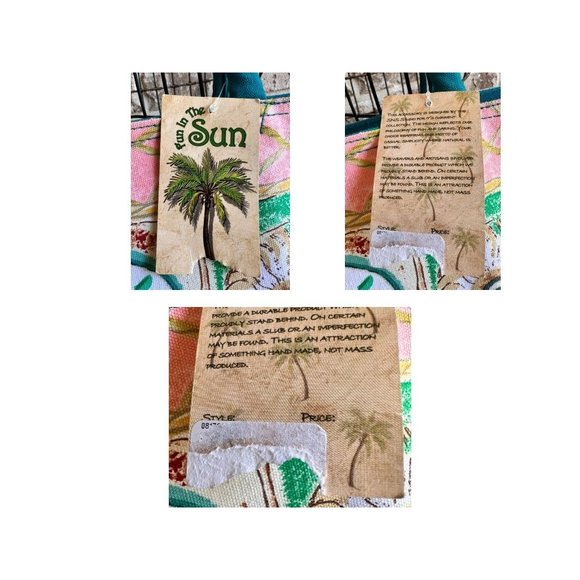 VTG NWT Fun in the Sun Canvas Tote Bag Beach Seashell Sanddollar Vacatio… - Picture 11 of 11